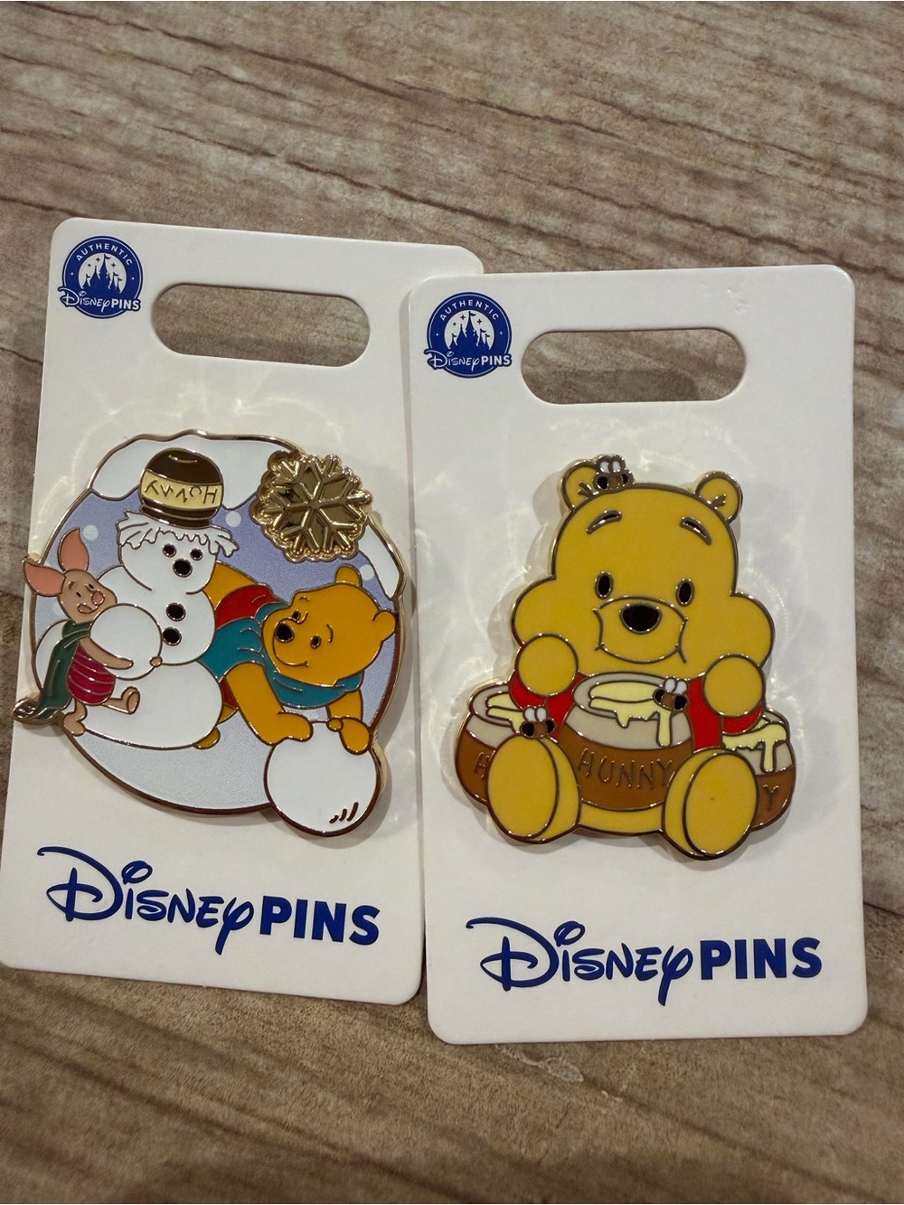 Disney Winnie the Pooh Yellow Enamel Pin set